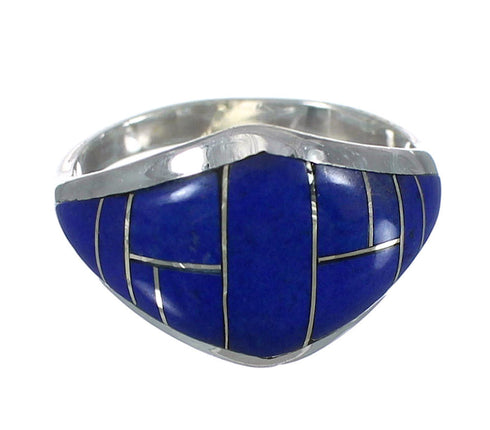 Southwest Sterling Silver And Lapis Jewelry Ring Size 7-1/4 VX61295